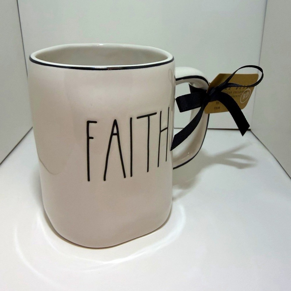 Rae Dunn Artisan Collection "FAITH" White Ceramic Mug NWT